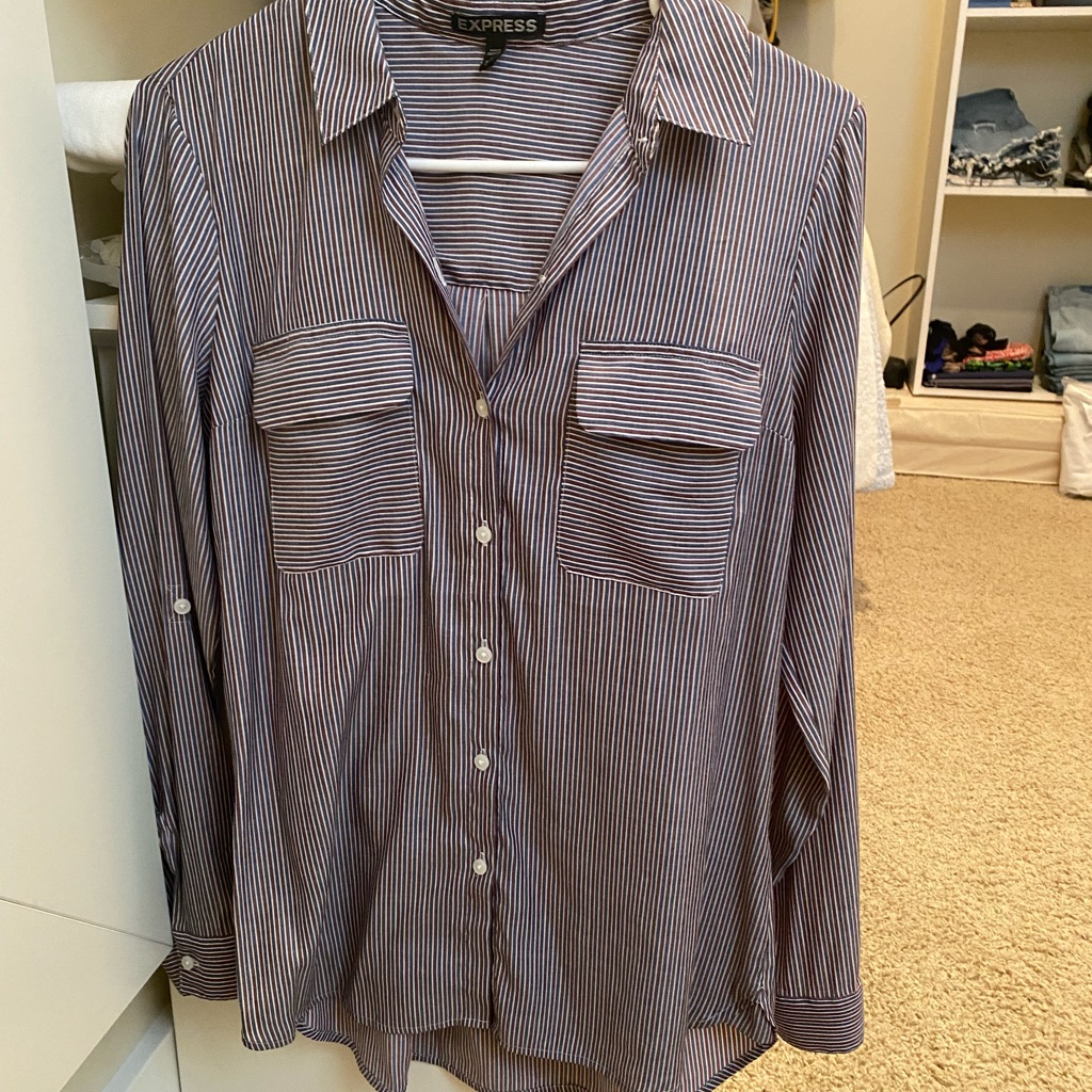 Striped Express Button Down Top